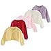Baby Cropped Knit Cardigan Shrugs Sweaters Toddler Girls Casual Long Sleeve Button Down Sweaters Baby Red 4-5 Years