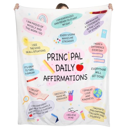Moukeren Principal Blanket Gifts for Women Graduation Appreciation Gifts End of Year Principal Blanket Motivational Inspirational Throw for Retirement Gift Leaders Educators 50 x 60