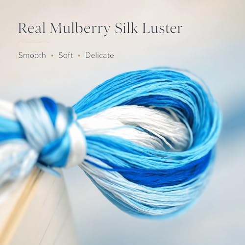 Image of 4 Skeins Mulberry Silk Floss Embroidery Thread Floss-Cross Stitch Threads China Silk Woven Jewelry Threads DIY Sewing Kits (15)