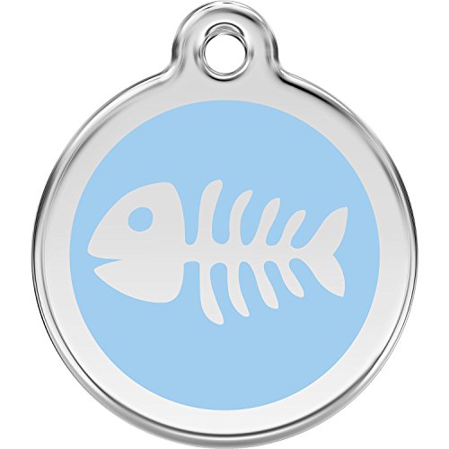 Red Dingo Personalized Fish Bone Pet Id Dog Tag (Small Light Blue) #TOP16