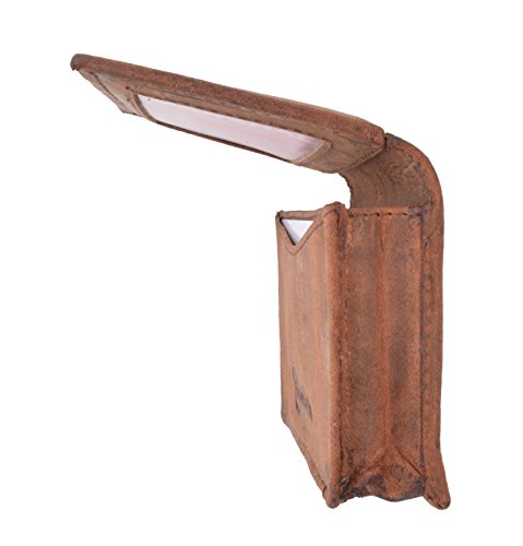 Soft Vintage Genuine Leather RFID Business Card ID Holder with Expandable Pocket3