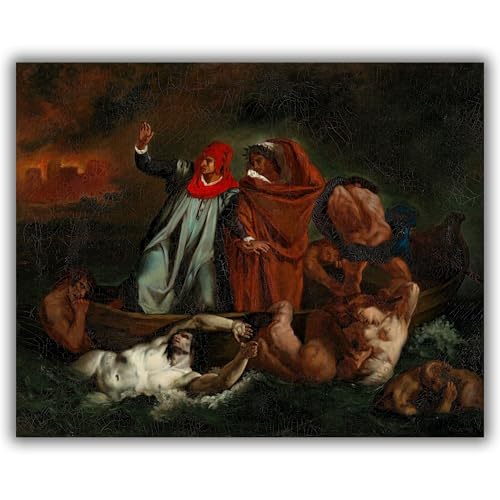 Tableau Dante and Virgil in Hell Becker reproduction giclée sur toile de haute qualité