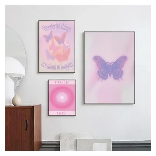 Cuadro de mariposas rosas y moradas en lienzo para llenar de magia y relax tu habitación 4
