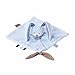 Nattou Doudou Plat Lapin Bibou avec Attache pour Sucette, 27 x 27 cm, Alex et Bibou, Bleu