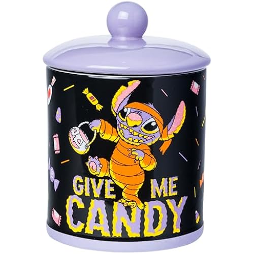 Silver Buffalo Disney Lilo and Stitch Halloween Mummy, Ceramic Cookie Jar