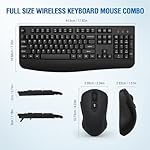 Wireless Keyboard and Mouse Combo, Full-Sized 2.4GHz Wireless Keyboard with Comfortable Palm Rest and Optical Wireless Mouse for Windows, Mac OS PC/Desktops/Computer/Laptops (Black) - Image 6