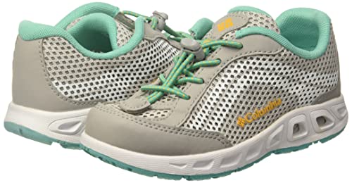Columbia unisex child Youth Drainmaker Iv Water Shoe, Grey Ice/Bright Marigold, 6 Big Kid US