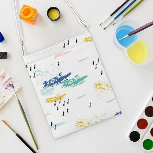 Muka 4 Pack Small Crossbody Canvas Zipper Bag, 7 x 9 Inch Blank Bag for DIY Craft4