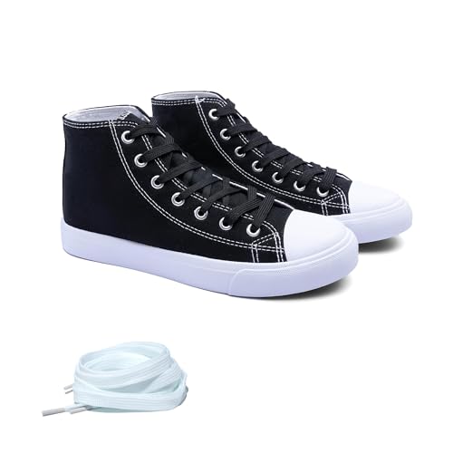 Women's High-Top Canvas Sneakers – Classic Lace-Up Casual Shoes with Extra Shoelaces – Comfortable, Stylish, and Durable4