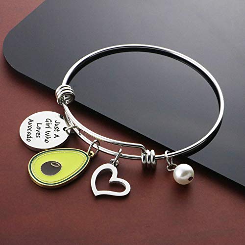 BOSATE Avocado Bracelet Funny Avocado Gift Just A Girl Who Loves Avocado Avocado Lover Gift Friendship Bracelet Vegan Jewelry Avocado Queen Gift4