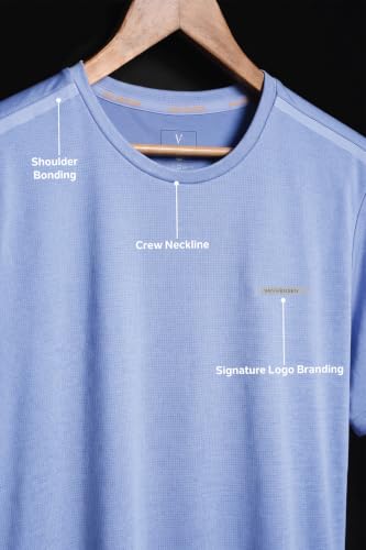 Image of Van Heusen Men's Running T-Shirt | Regular Fit | Crew Neck | Soft Breathable Mircofiber | Casual Wear | Summer Favorite | Shoulder Bonding |Sports T-Shirt | Style 61005