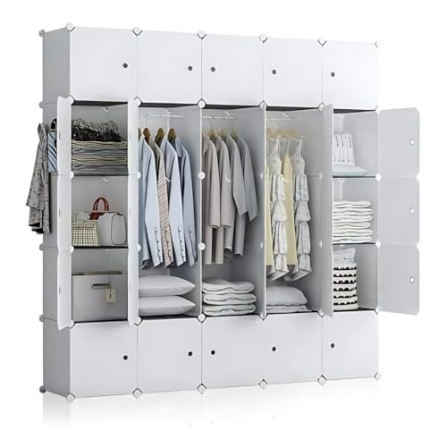 Listado de Armarios de plastico . 45 K PRACTIKSA - Practiksa Armario Portátil Plástico Clóset Organizador con Zapatera para Ropa White