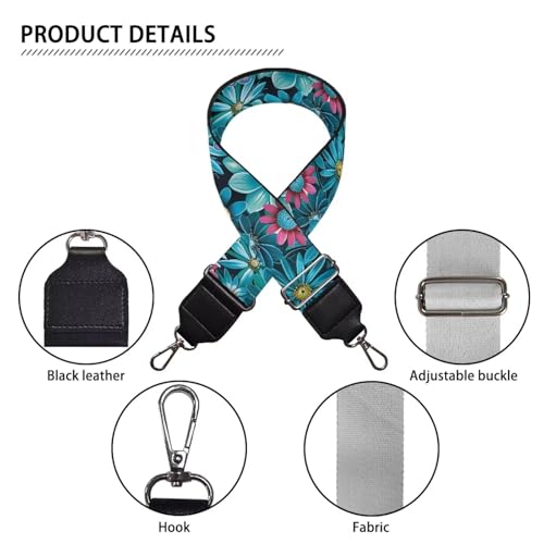 Image of Adjustable Purse Strap Replacement, Wide Shoulder Canvas Bag Strap, Crossbody Handbag Strap