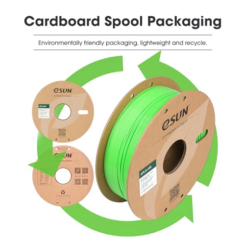 Image of eSUN High Speed PLA+ Filament 1.75mm, 3D Printer Filament Speedy PLA Plus for Fast Printing, Dimensional Accuracy + /- 0.03mm, 1KG Cardboard Spool 3D Printing Filament for 3D Printers, Peak Green