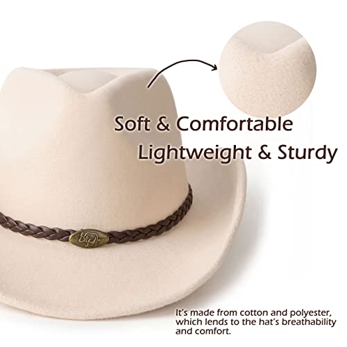 Image of Men & Women Classic Wide Brim Western Cowboy Cowgirl Hat | Classic Knit Band, Western Style, Lightweight, Adjustable Strap Inside, Interior Sweatband, Cowboy Costumes Accessories