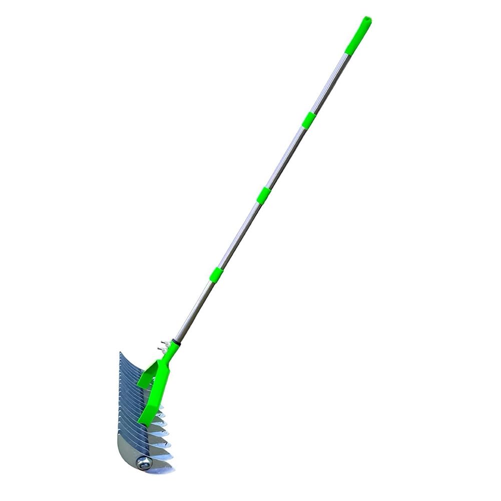 Steowsey As Shown 1.7M Lawn Hay Rake, Thatch Rake, Leaf Rake, Garden Descaling Rake, Scarifier, Soil Rake