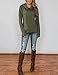 Minthunter Women's Long Sleeve Pullovers Cowl Neck Tunic Shirt Casual Sweatshirt Tops Olive