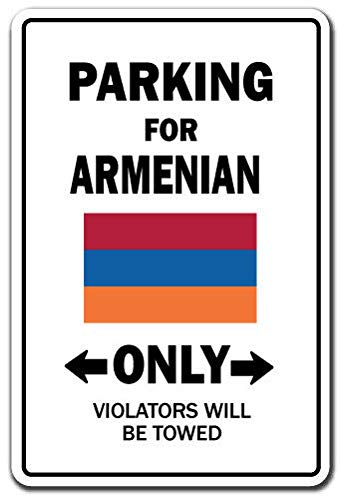 Panneau en métal « parking for armenian only armenia only armenia flag national pride love » pour bar