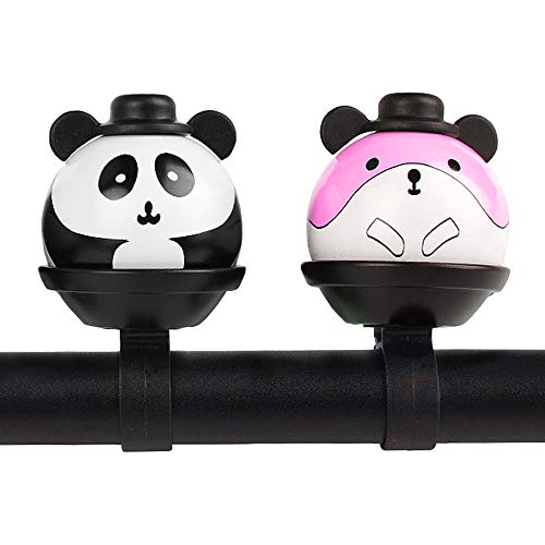 2 Pack Bike Bell for Kids and Adults, Loud Crisp Clear Sound Bicycle Bike Bell, Cute Panda Cycling Bell Funny Bike Bell Bicycle Handlebar Ring Horn, Bike Accessories