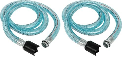 Image of 1 Inch Suction Hose for Fuel Transfer Pump with Threaded Couplings Oil Diesel Kerosene Transfer Hose Tube 6 Feet Length (Pack of 2)