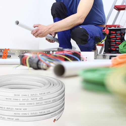 image for NOVINO 10 Gauge Marine Wire,10 AWG 30ft Duplex Marine Grade Wire Tinne