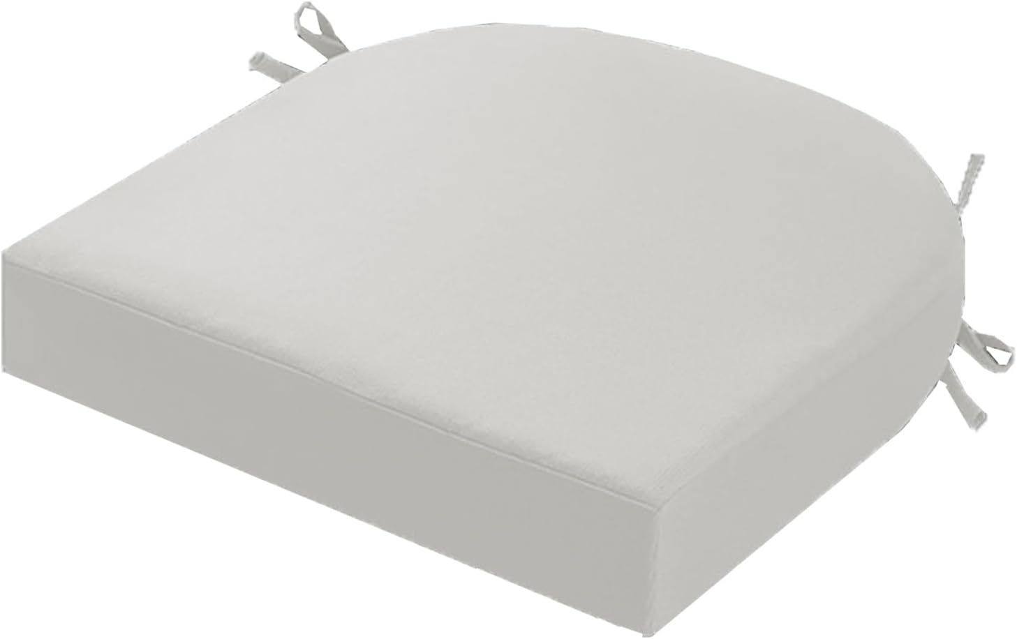 Outdoor Chair Cushions 18x18 20x20 Waterproof Patio Furniture Cushions Set Kitchen Chair Pads With Ties Round Corner D Shape Seat Cushion Pads With Removable Cover For Garden(White,20x20x2in)