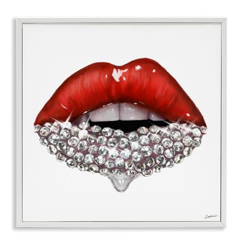 Glam Lips Gemstone Fashion, 24 x 24 Inch Framed Giclée Print