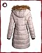 CANADA WEATHER GEAR Womens Long Puffer Coat - Heavyweight Wind Water Resistant Faux Fur Hood Parka Winter Jackets for Women, Size Large, Sand/Natural