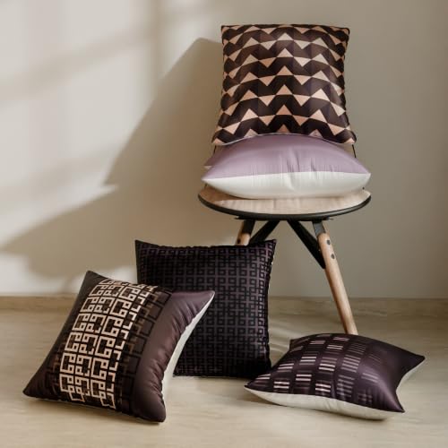 Image of Stoa Paris Cushion Cover Set of 5, Home Decor for Sofa, Bed & Living Room, Digital Printed Cushion Cover 16 Inch x 16 Inch, Soft Touch Finish, Hidden Zip Closure, Charlotte's Poise - Charlotte