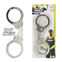Toi-Toys Kinder Handschellen POLICE Polizeihandschellen, Spielzeughandschellen aus Metall ca. 28 cm