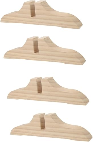 Operitacx Soporte de pantalla de privacidad para pies de pantalla de privacidad, soporte de pantalla plegable de madera, 4 uds