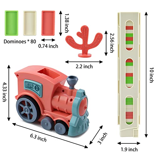 Gooswexmzl Domino Train Toy Set, 80 Pcs Domino Blocks Set, Fun And Colorful Domino Rally Train, Building And Stacking Toy Blocks Domino Set For 3-7 Year Old Boys And Girls #TOP1