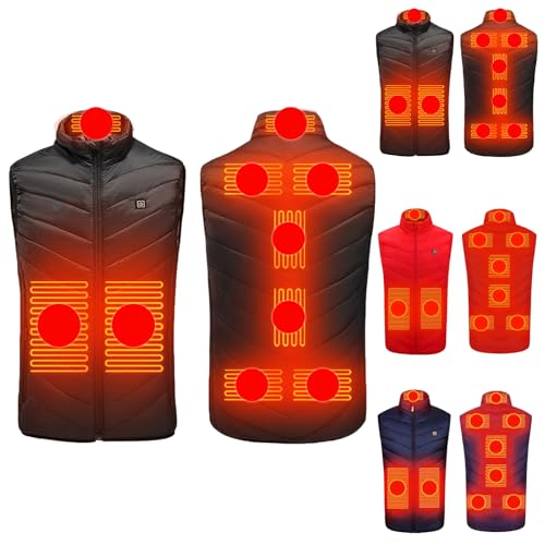 Heated Vest Women Men Heated Fleece Rechargeable Vest 9 Heating Zones Vests Puffer Winter Vests（Not Included）