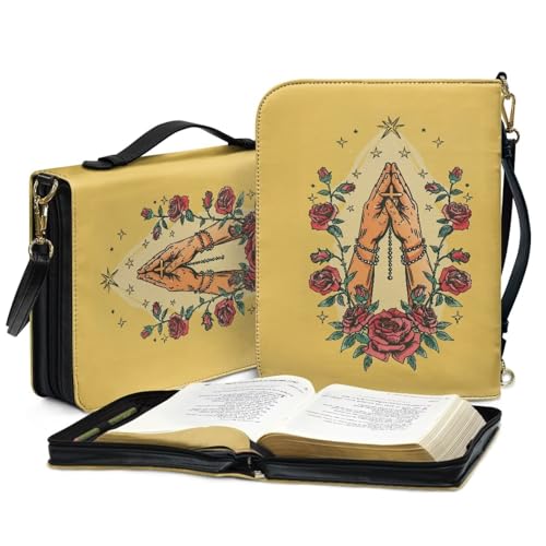 Personalized PU Bible Cover with Strap Church Book Cover,Flag Carrying Book Case Bible Protective4