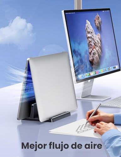 Miniatura 3 de Vaydeer Soporte Portatil, Ajustable Vertical Soporte Para Portatil, Soporte Portátil 3 En 1 Que Ahorra Espacio Compatible Para Macbook, Notebook, Ipad, Computadoras Portátiles 17.3 Pulgadas - Negro