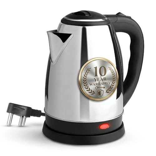 Image of Stainless Steel Electric Kettle 2L | 10-Year Warranty | Auto Cut-Off & Dry Boil Protection | Cool Touch Handle | Premium Design | 1500 Watt | Tea, Coffee & Multipurpose Use