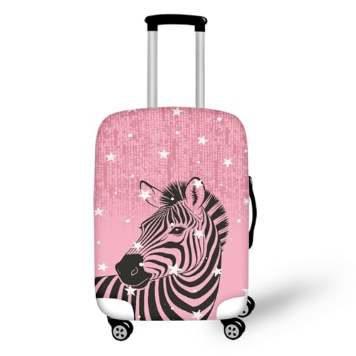 Housse valise XL zèbre noire élastique lavable - Couvre bagage spandex