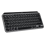 Logitech MX Keys Mini for Mac Minimalist Wireless Keyboard for MacBook Pro,Macbook Air,iMac,iPad, Compact, Bluetooth, Backlit Keys, USB-C, Fast, fluid Typing, QWERTY UK English Layout - Grey