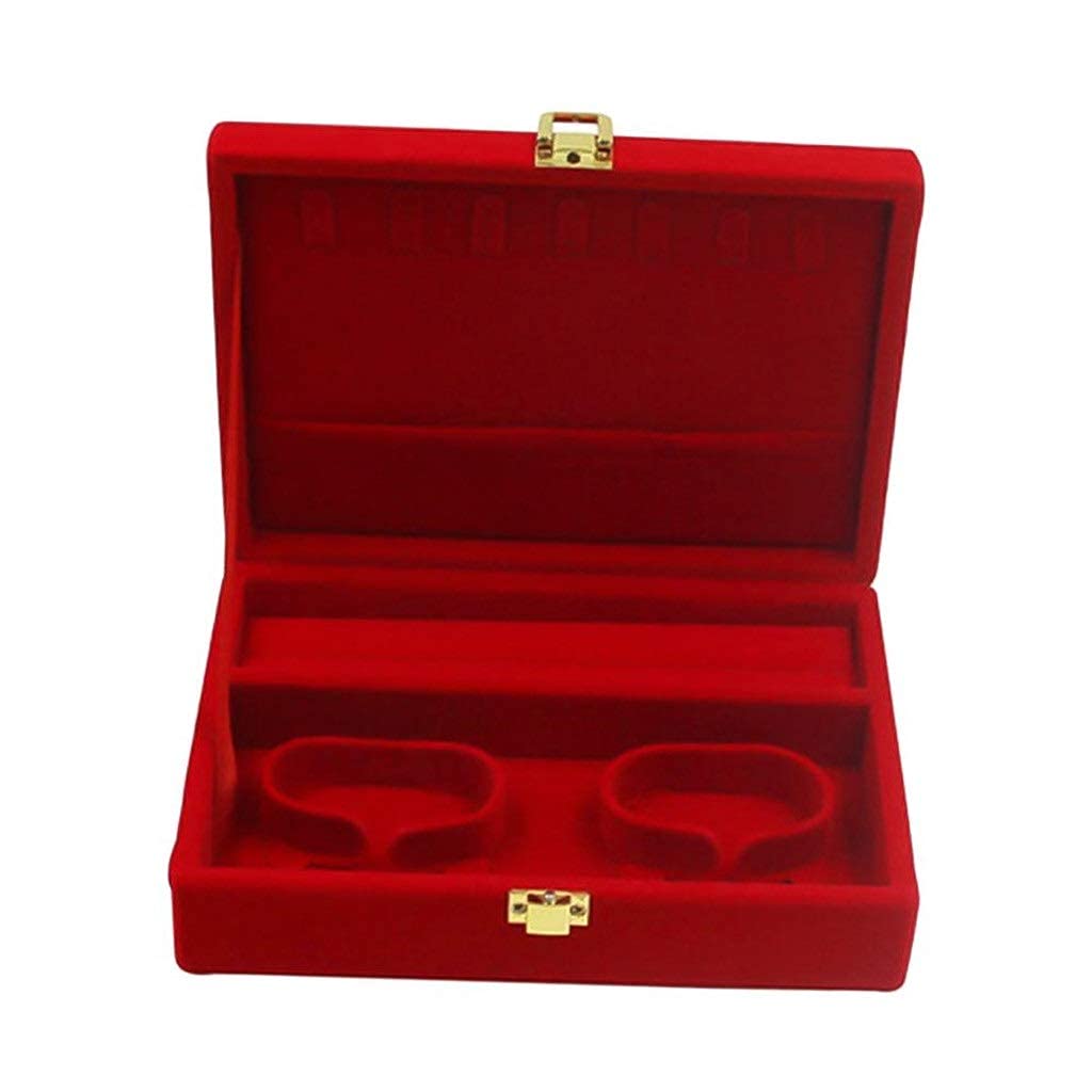 Boîte en velours rouge pour boucle d'oreille collier et bracelet