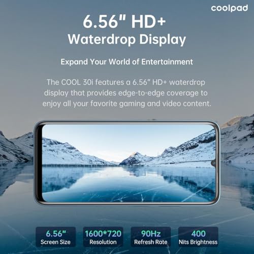 Image of Coolpad Cool 30i Smartphone | 12GB RAM (6GB+6GB Extended) + 256GB Storage | 50MP AI Dual Camera | 6.56 inch HD+ 90Hz Display | 4500mAh Battery | Side Fingerprint Unlock | Android 14
