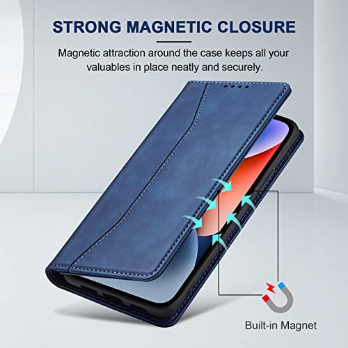 Image of Jasonyu Flip Wallet Case for iPhone 14 5G,Blue