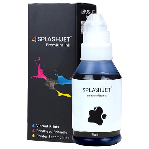 Image of Splashjet Compatible Refill Ink for CN Pixma G2010, G2000, G1010, G1000, G3010, G3000, G4010, G4000 Printer - GI 790 Ink Bottle for CN Inktank Printer - (135gm x 1 Black) Bottle - 503466