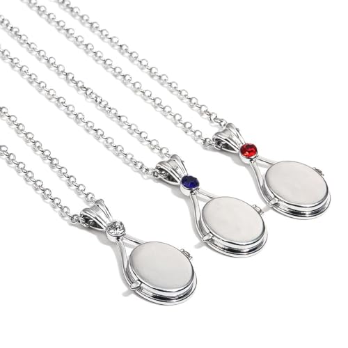 ACOLY Collier Médaillon Sirène 3 Pièces, Collier Coquillage H2O Imprint, Cadeau Pour Femmes Et Filles