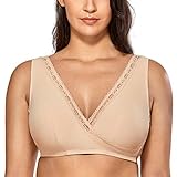 DELIMIRA - Sujetador de Lactancia Copa Completa Encaje Bustos Grandes para Mujer Beige 125B/C/D