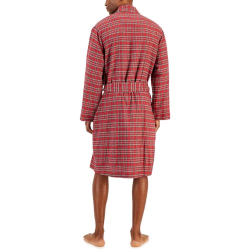 Club Room Mens Plaid Sleepwear Robe Red L/XL