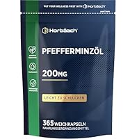 Pfefferminzöl Kapseln 200mg aus Pfefferminz Öl | 365 Peppermint Oil Weichkapseln | Horbaach