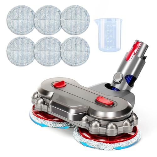 Image of Wet Mop Head Attachment for Dyson v15 v7 v8 v10 v11, Hardwood Floor Mopping Cleaning for sv10 sv11 sv12 sv14 Vacuum Attachments with 6 Pads 【2026 New】 v10 Slim, v12 and sv18 NOT Compatible (28.1)