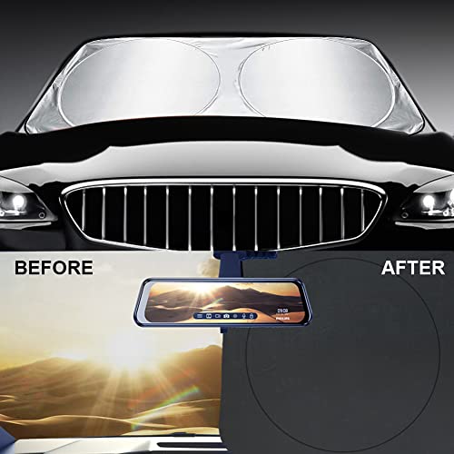 Image of Car Windscreen Sun Shade,Front Windshield Sunshade,Foldable Cover Visor Sunshades,Reflective UV Dust Protector,Automotive Ray Protection Block Parasol,Keep Your Vehicle Cool,Fit Various Sizes,150x85cm