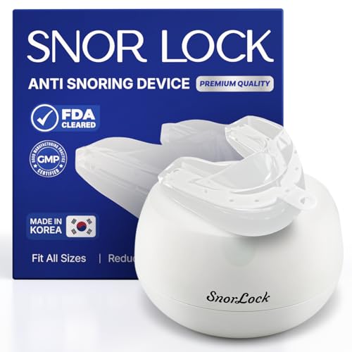 Snor Lock Anti Snoring Mouth Guard: FDA-Cleared and Modable- Fit for All Mouth Size- Anti Snoring Mouth Device- Anit Snore Mouthpiece Made in Korea (1 Count(Pack of 1))