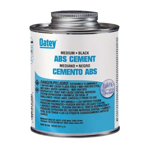 Oatey 30902 ABS Medium Cement, Black, 32-Ounce, 32 oz, 32 Ounce